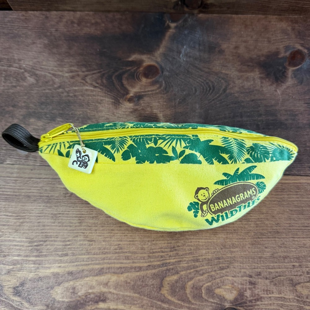 Bananagrams WildTiles Word Game Yellow Tropical Pouch Complete Set 1291A